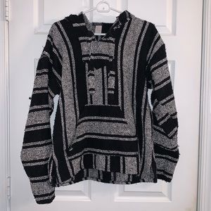 Earthbound Black & White Baja Pullover- Size S